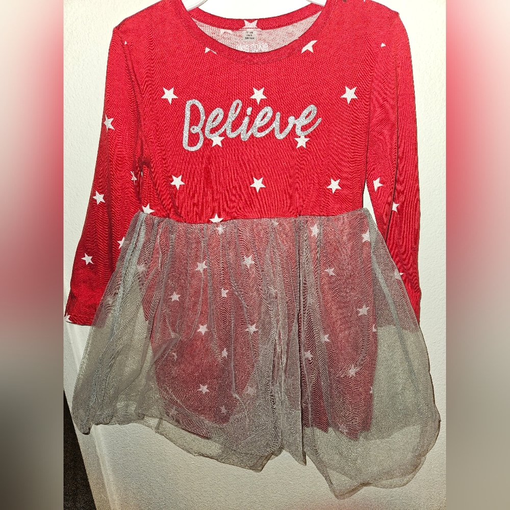 Cute red toddler girl dress